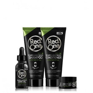 RED ONE BEARD AND MOUSTACHE HIPSTER STYLE MEN SET - Hairwaxshop
